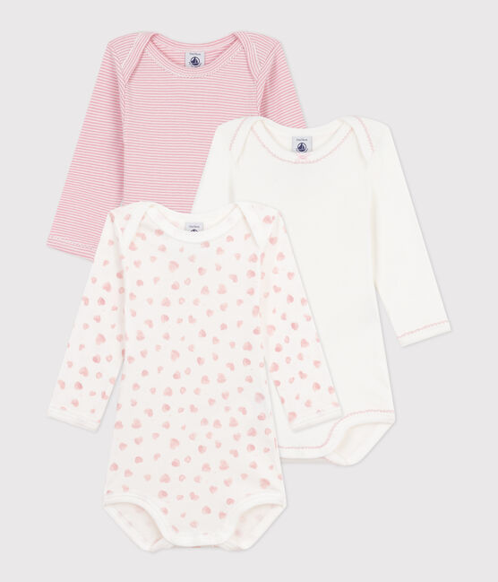 Set langärmeliger Baby-Bodys aus Baumwolle mit Herzmotiv variante 1