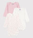 Set langärmeliger Baby-Bodys aus Baumwolle mit Herzmotiv