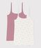 Set Damen Spaghetti-Tops aus Baumwolle mit Blumen-Lochstickerei vielfarbig