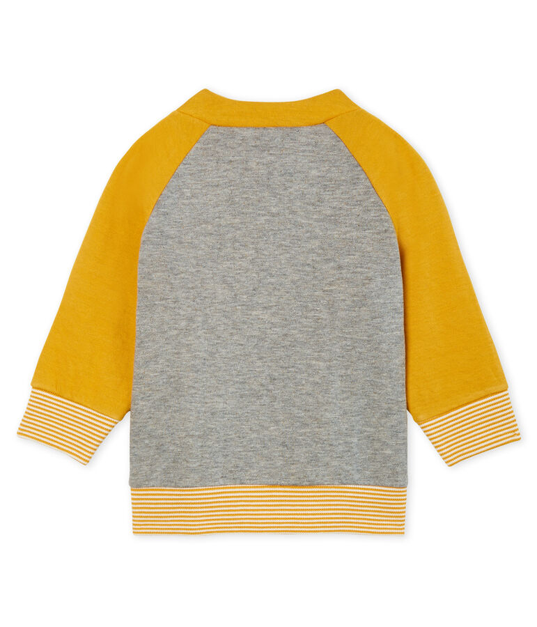 Baby-Cardigan aus Doppeljersey mit Rei&szlig;verschluss f&uuml;r Jungen grau/gelb