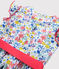 Kurzärmeliges Kinder-Kleid aus Popeline für Mädchen weiss MARSHMALLOW/weiss MULTICO