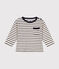 Langärmeliges Baby-T-Shirt aus Jersey weiss AVALANCHE/blau SMOKING