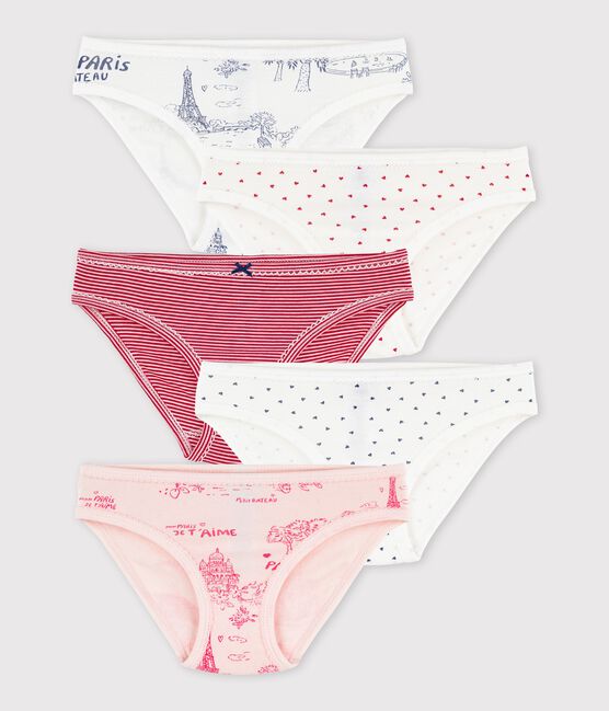 5er-Set Unterhosen mit Paris-Motiv im Toile-de-Jouy-Stil für Mädchen variante 1