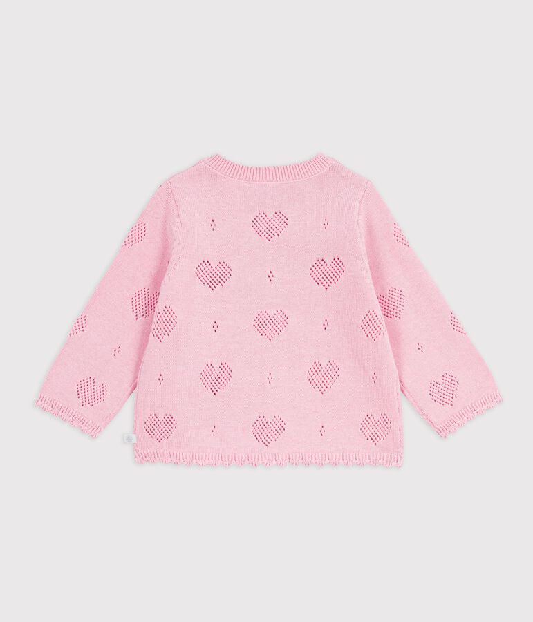 Baby-Cardigan aus Baumwolle mit Herzmotiv rosa