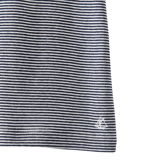 Gestreiftes Mädchen-T-Shirt blau SMOKING/weiss LAIT