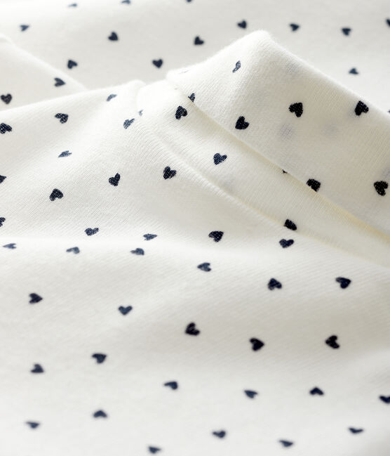 Langärmeliger Baby-Body mit Rollkragen weiss MARSHMALLOW/blau SMOKING