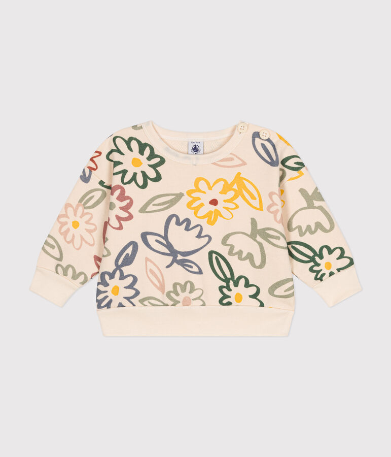 Baby-Sweatshirt aus Molton naturfarben/vielfarbig