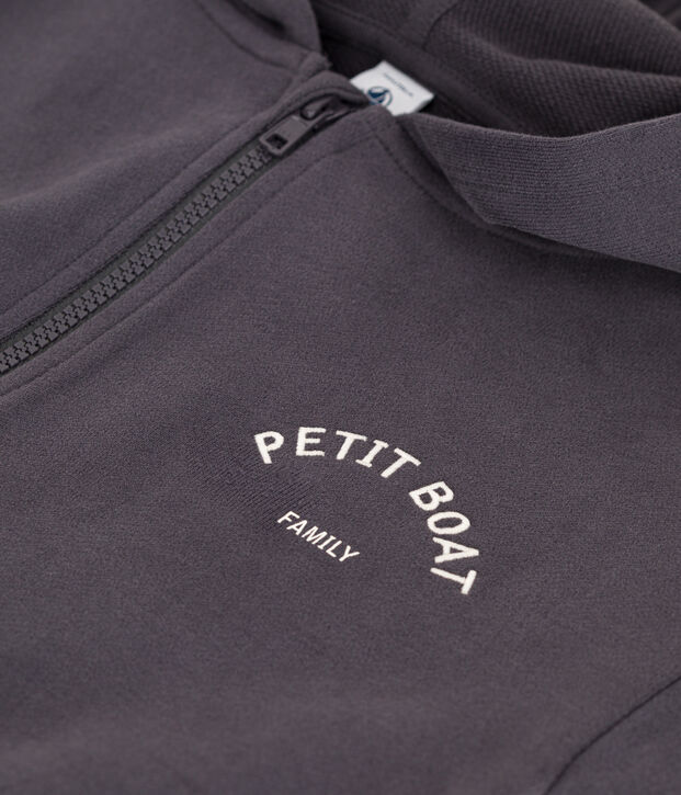 Kinder-Hoodie Petit Boat f&uuml;r Jungen, mit Rei&szlig;verschluss grau