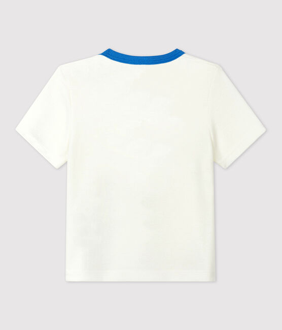 Kurzärmeliges Baby-T-Shirt aus Baumwolle mit Matrosenmotiv weiss MARSHMALLOW