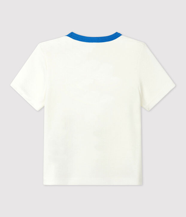 Kurz&auml;rmeliges Baby-T-Shirt aus Baumwolle mit Matrosenmotiv weiss
