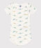 Kurzärmeliger Baby-Body aus Baumwolle mit Print weiss MARSHMALLOW/weiss MULTICO