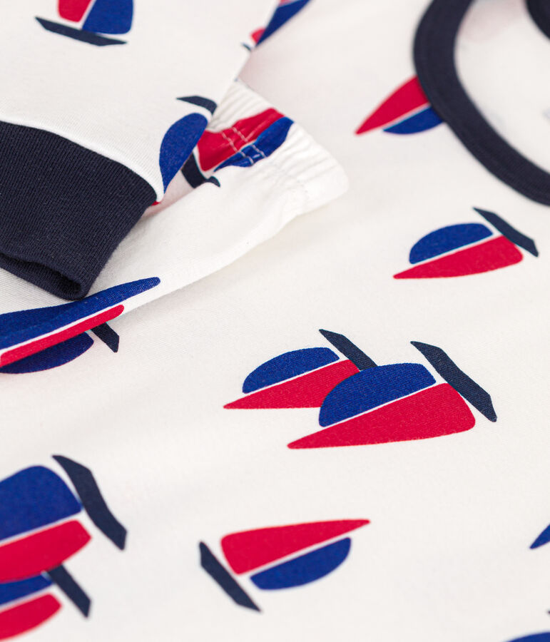 Kinder-Pyjama aus Baumwolle mit Schiffmotiv f&uuml;r Jungen weiss/vielfarbig