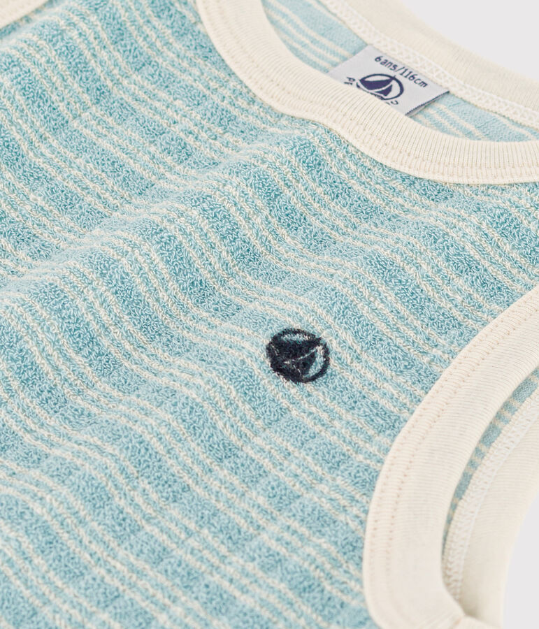 Kinder-Cardigan aus Frottee f&uuml;r M&auml;dchen gr&uuml;n/naturfarben