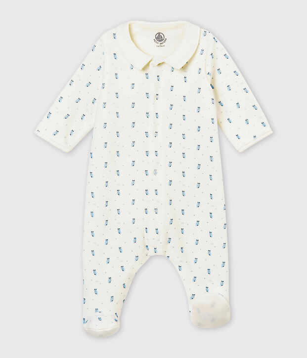 Baby Jungen Bodyjama aus Baumwoll Nicki mit Print weiss/vielfarbig