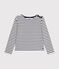 Geknöpftes Matrosenshirt aus Baumwolle Damen weiss MARSHMALLOW/blau SMOKING