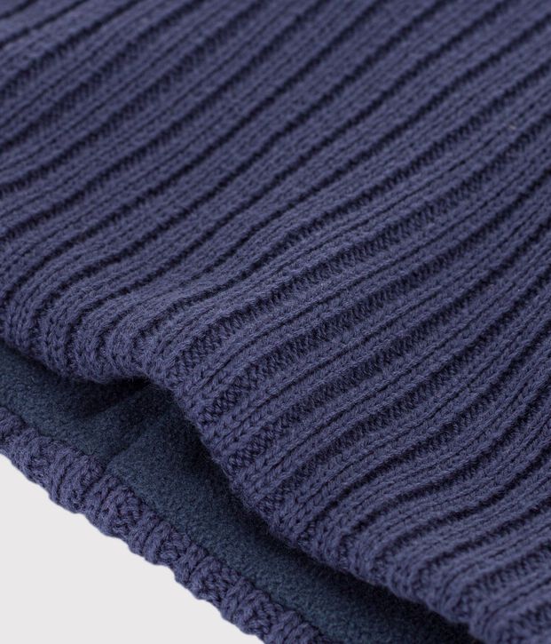 Kinder-Schlauchschal aus einfarbigem Strick mit Fleece-Futter SMOKING