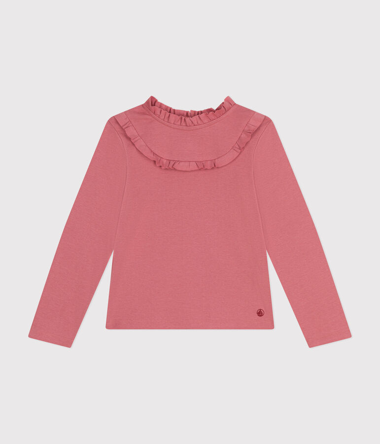 Lang&auml;rmeliges Kinder-T-Shirt aus Rippstrick f&uuml;r M&auml;dchen rosa