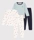 2er-Set Kinderpyjamas aus Baumwolle mit Gorillas/blauen Streifen für Jungen