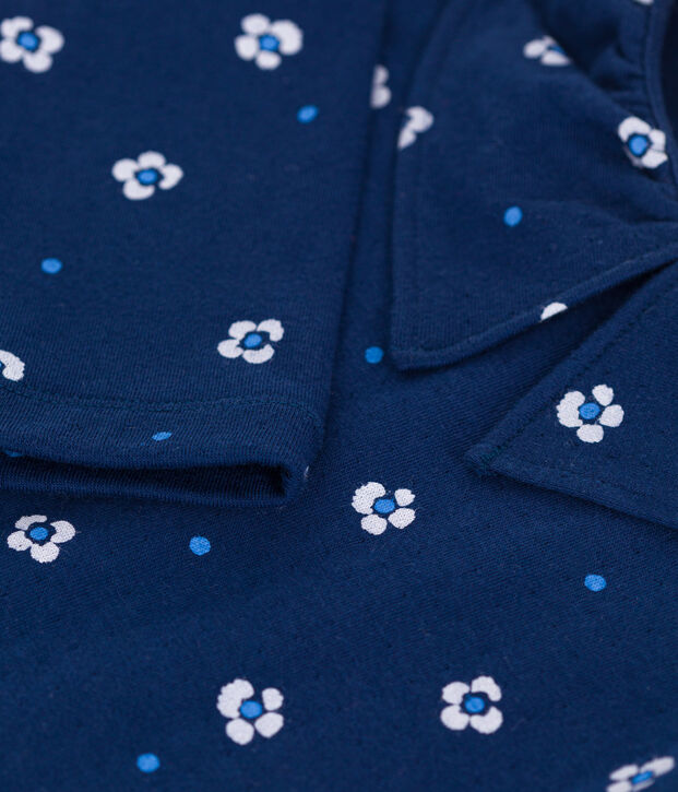 Lang&auml;rmeliges Kinder-T-Shirt aus Baumwolle mit Blumenmuster blau/vielfarbig