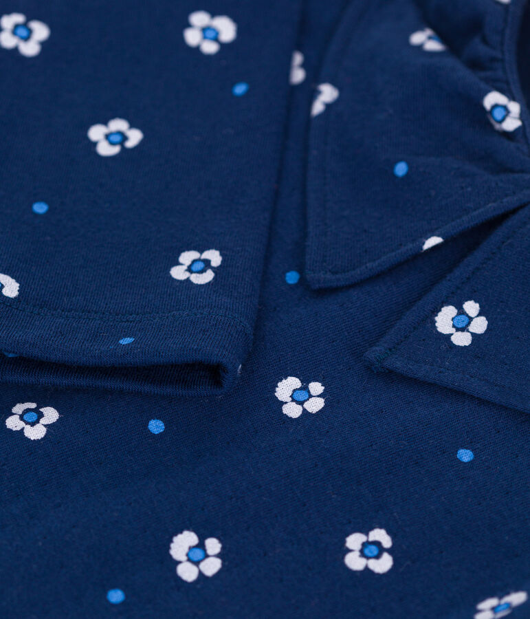 Lang&auml;rmeliges Kinder-T-Shirt aus Baumwolle mit Blumenmuster blau/vielfarbig