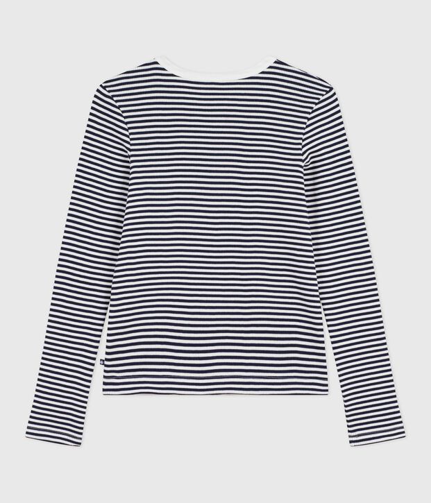 Damen-Cardigan aus Baumwolle mit Streifen blau/weiss