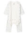 Bodyjama ohne Füße aus Rippstrick für Babys weiss MARSHMALLOW/weiss MULTICO