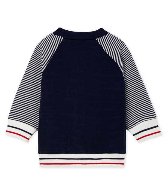 Baby-Cardigan aus Doppeljersey mit Reißverschluss für Jungen blau SMOKING/weiss MARSHMALLOW CN