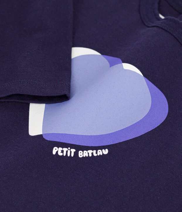 Lang&auml;rmeliges Baby T-Shirt aus einfarbiger Baumwolle mit Motiv SOIR