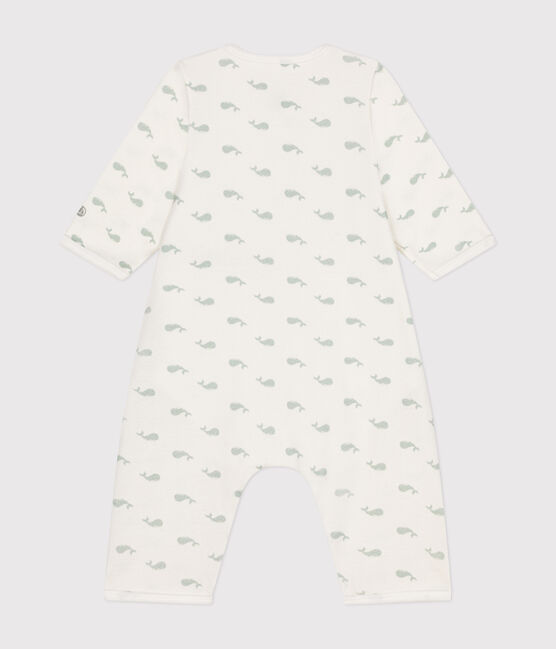 Bodyjama ohne Füßchen aus Baumwolle für Babys weiss MARSHMALLOW/ HERBIER