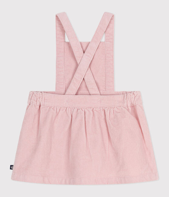 Baby-Kleid aus Fein-Cord mit Blumenstickerei am Bund rosa JOLI
