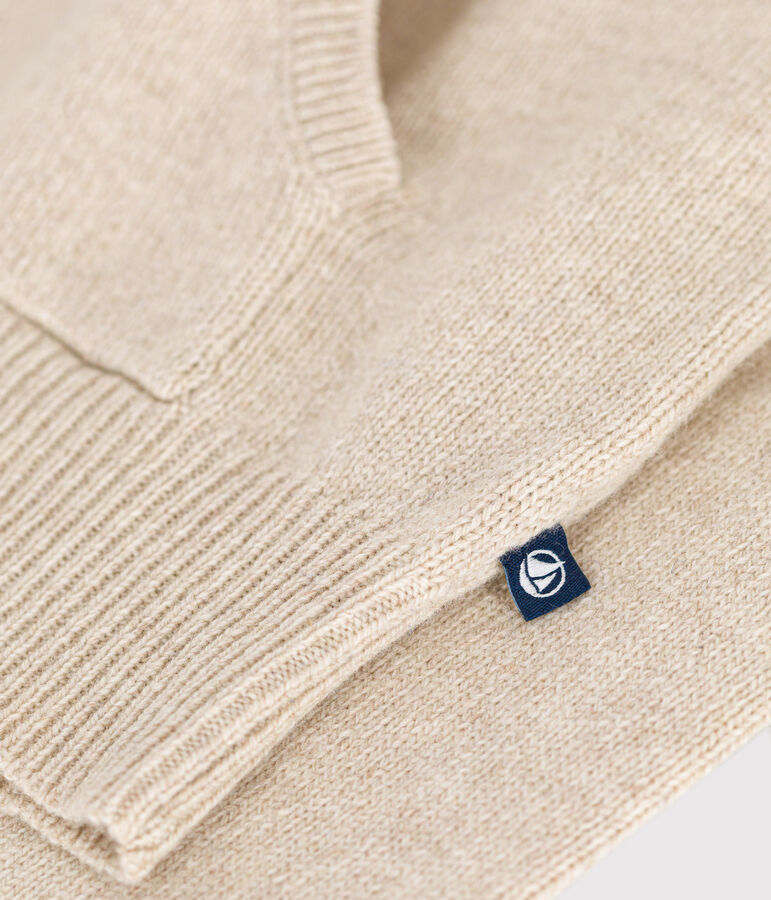 Kinder-Kapuzenpullover aus Wolle und Baumwolle f&uuml;r Jungen weiss AVALANCHE/ MEDIEVAL