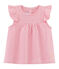 Gestreifte Baby-Bluse für Mädchen rosa JOUE/weiss ECUME