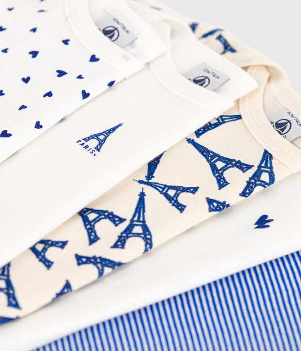 5er-Set lang&auml;rmelige Baby-Bodys Paris aus Baumwolle vielfarbig