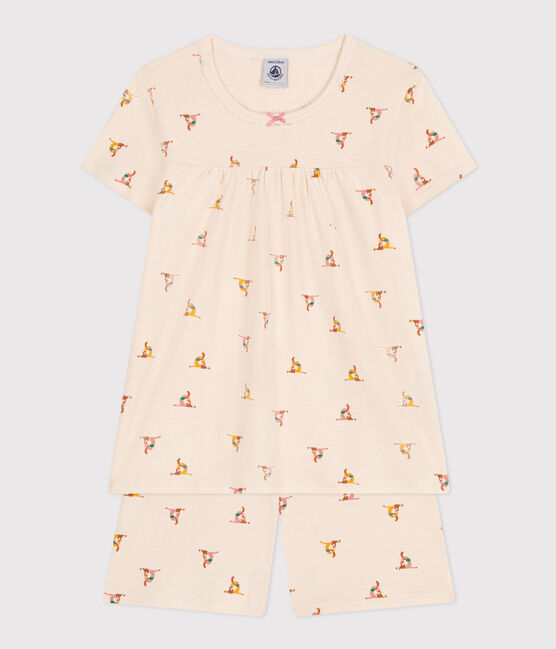 Kurzer Kinderpyjama aus Baumwolle mit Tier-Printmotiv weiss AVALANCHE/ MULTICO