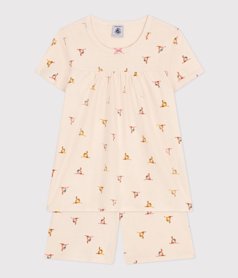 Kurzer Kinderpyjama aus Baumwolle mit Tier-Printmotiv weiss AVALANCHE/ MULTICO