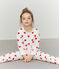 Molton-Pyjama für kleine Mädchen-Jungen weiss MARSHMALLOW/rot TERKUIT