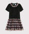 Kurzärmeliges Kinderkleid für Mädchen schwarz NOIR/weiss MULTICO