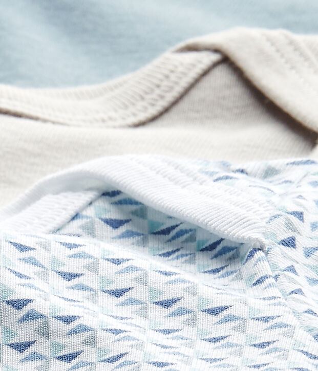 Kurz&auml;rmelige Baby-Jungen-Bodys im 3er-Set weiss