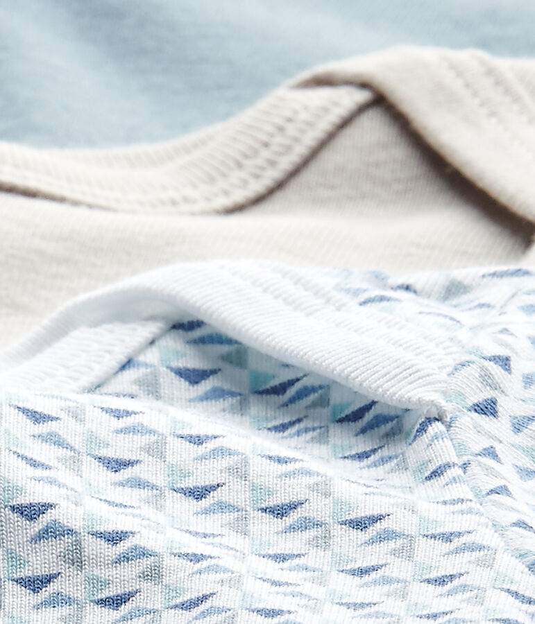 Kurz&auml;rmelige Baby-Jungen-Bodys im 3er-Set weiss