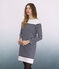 Streifenkleid für Damen blau SMOKING/weiss MARSHMALLOW