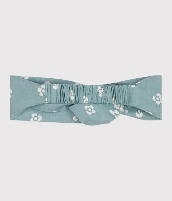 Kinder-Haarband aus geblümten Popeline für Mädchen blau PAUL/weiss MARSHMALLOW