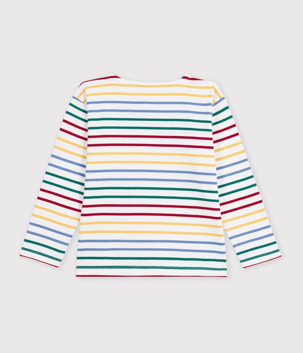 Kinder-Streifenshirt Marini&egrave;re aus Baumwolle weiss/vielfarbig