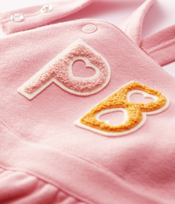 Baby-Latzhose aus Molton. rosa CHARME
