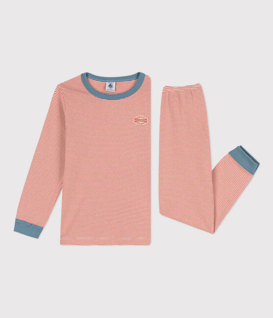 Kinderpyjama aus Baumwolle mit Ringelstreifen rosa BRANDY/weiss MARSHMALLOW