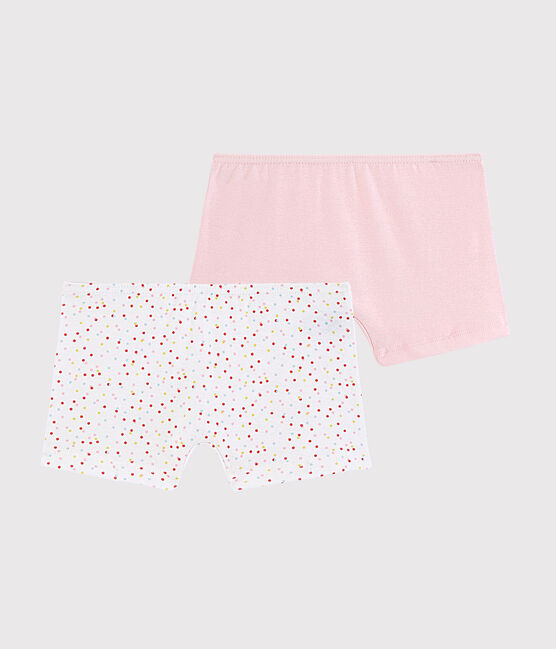 2er-Set Shortys aus Bio-Baumwolle mit bunten Tupfen für Mädchen variante 1