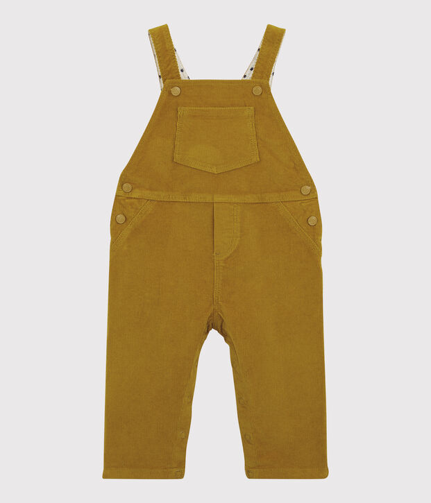 Baby-Latzhose aus Velours. gelb