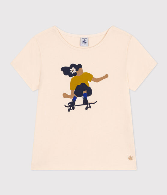 Mädchen-T-Shirt aus leichtem Jerseystoff weiss AVALANCHE/ MULTICO