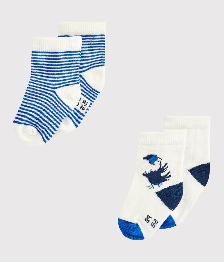 Baby-Jungen-Socken im 2er-Set weiss