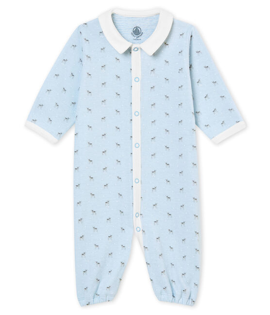 Baby Jungen Overall aus gedoppeltem Jersey mit Print blau FRAICHEUR/weiss MULTICO