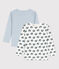 2er-Set langärmelige weiße T-Shirts aus Baumwolle mit Schneckenmotiv für Jungen variante 1